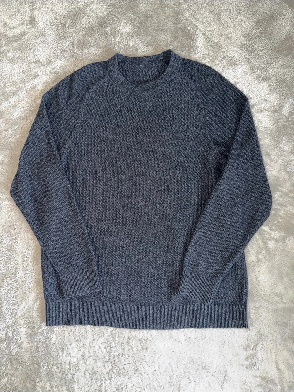 Lululemon Textured Waffle Knit Pullover Crewneck Sweater Men’s Medium Charcoal